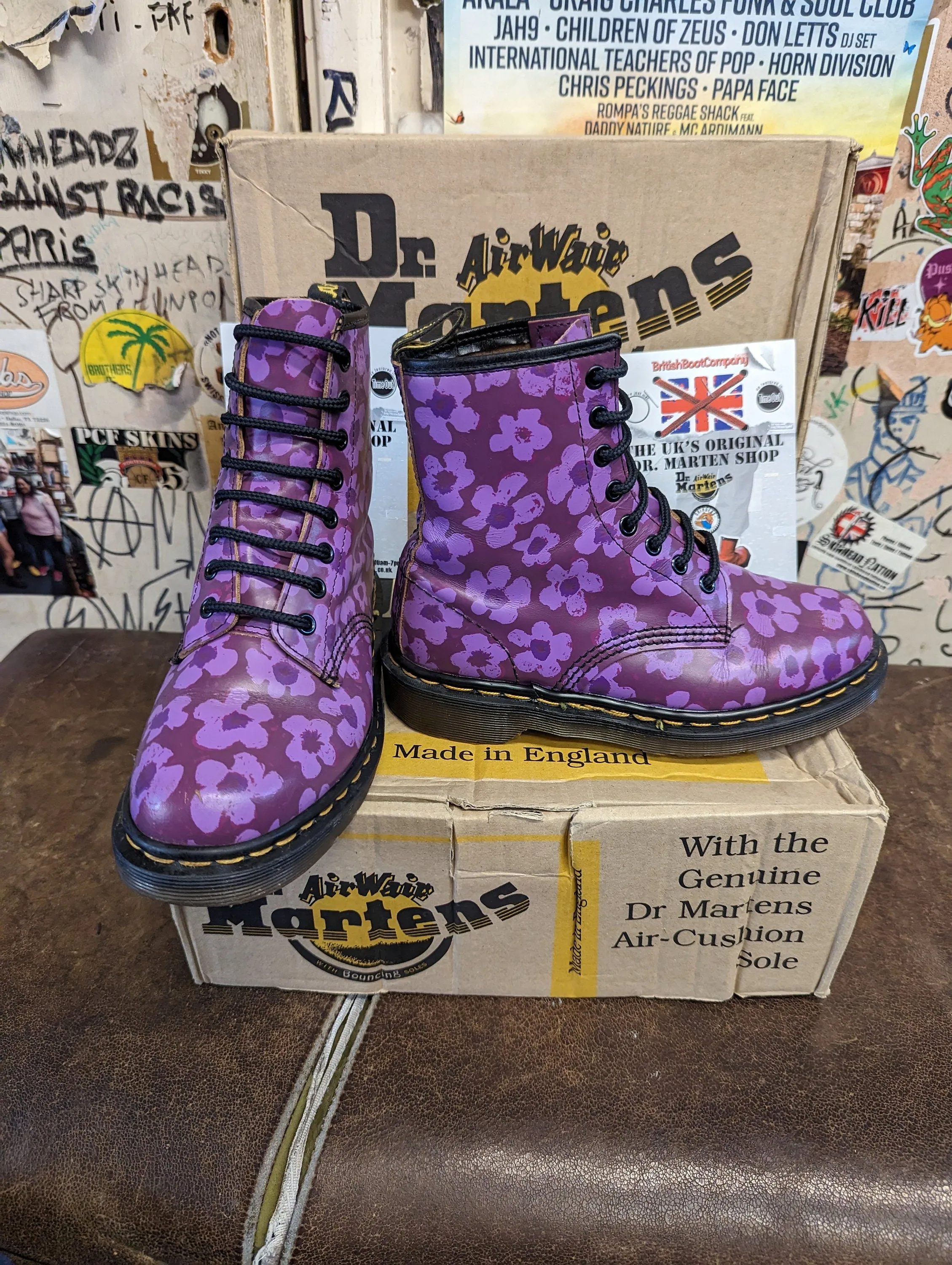 Dr Martens 1460 Made in England Purple Pansy Size 4