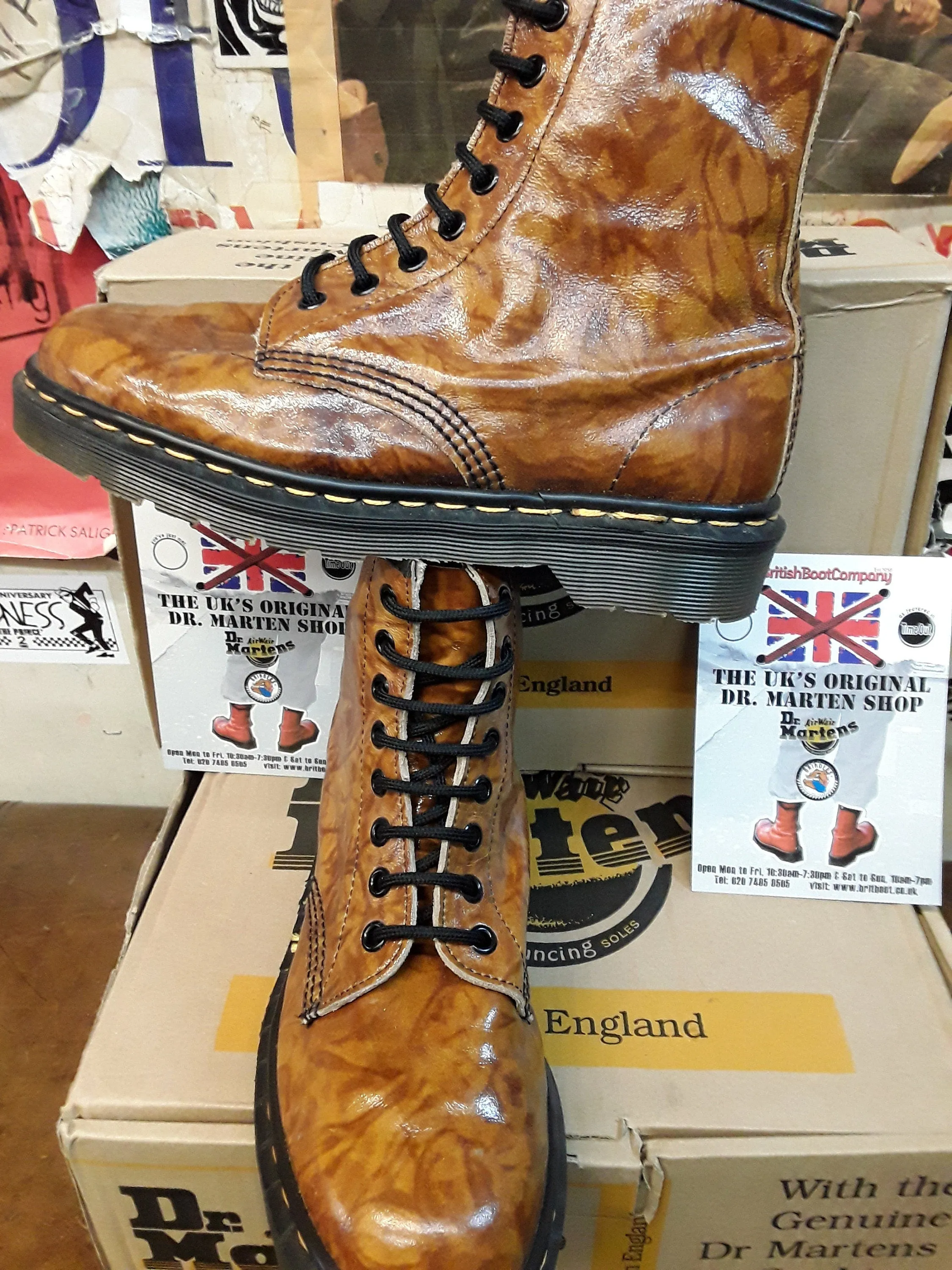 Dr Martens 1460 Mocca High Shine Made in England Size 5