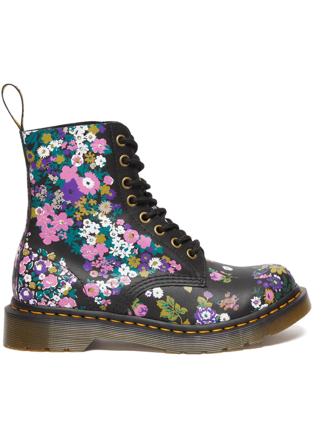 Dr. Martens 1460 Pascal Vintage Floral Leather Boots Black Multi