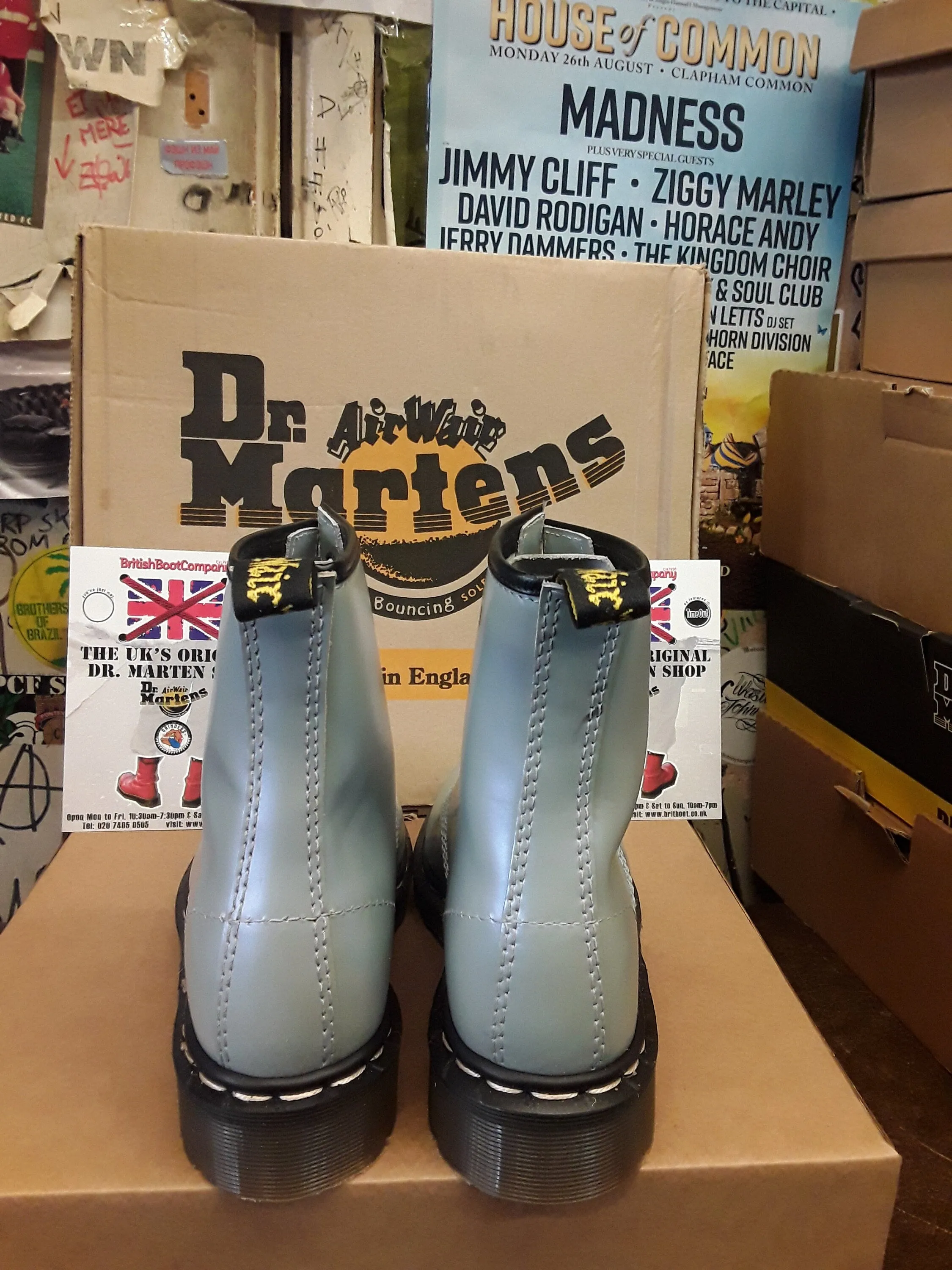 DR MARTENS 1460Z  Pearl Blue Gun Metal , Made in England,  Size 6