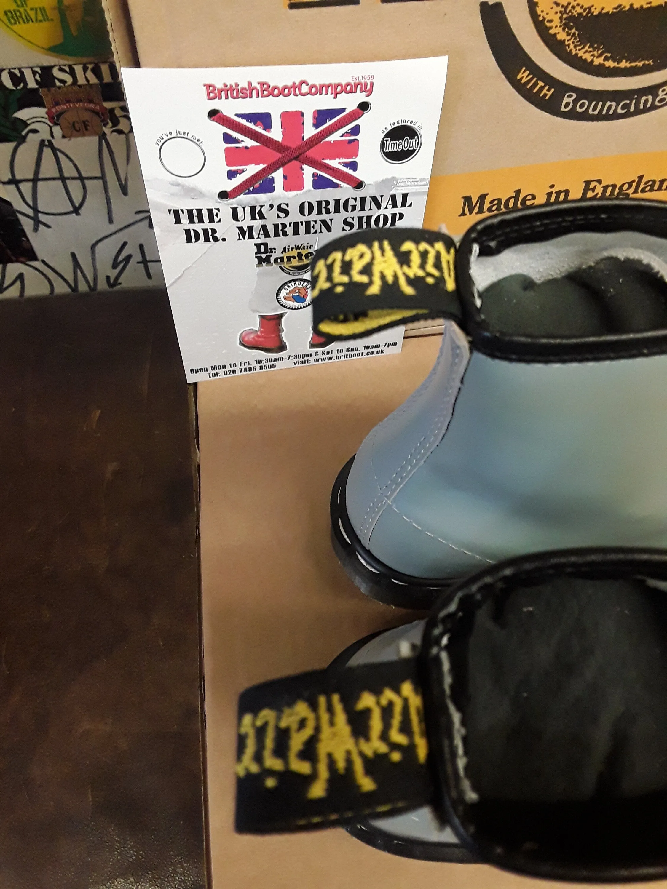 DR MARTENS 1460Z  Pearl Blue Gun Metal , Made in England,  Size 6