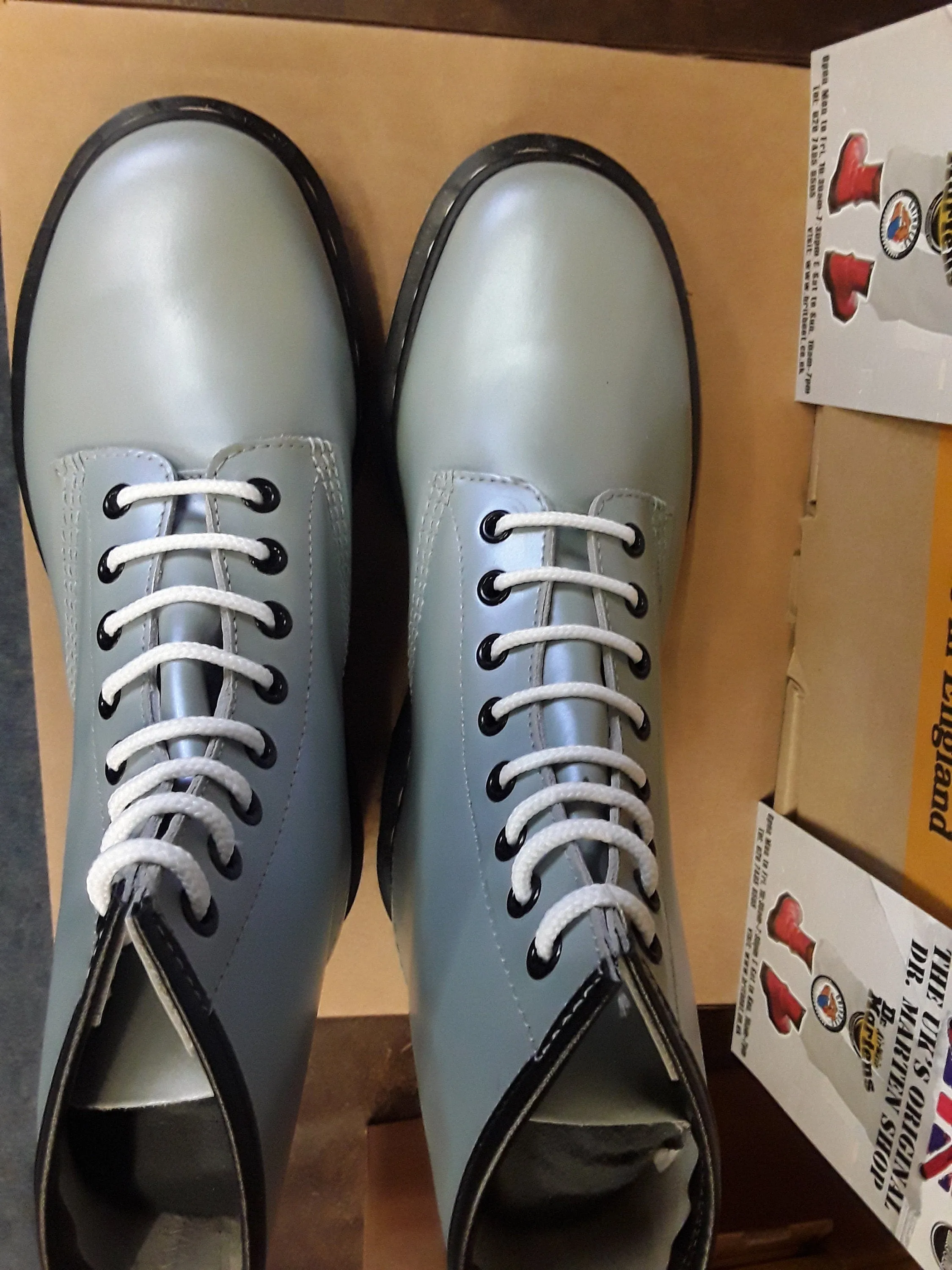 DR MARTENS 1460Z  Pearl Blue Gun Metal , Made in England,  Size 6