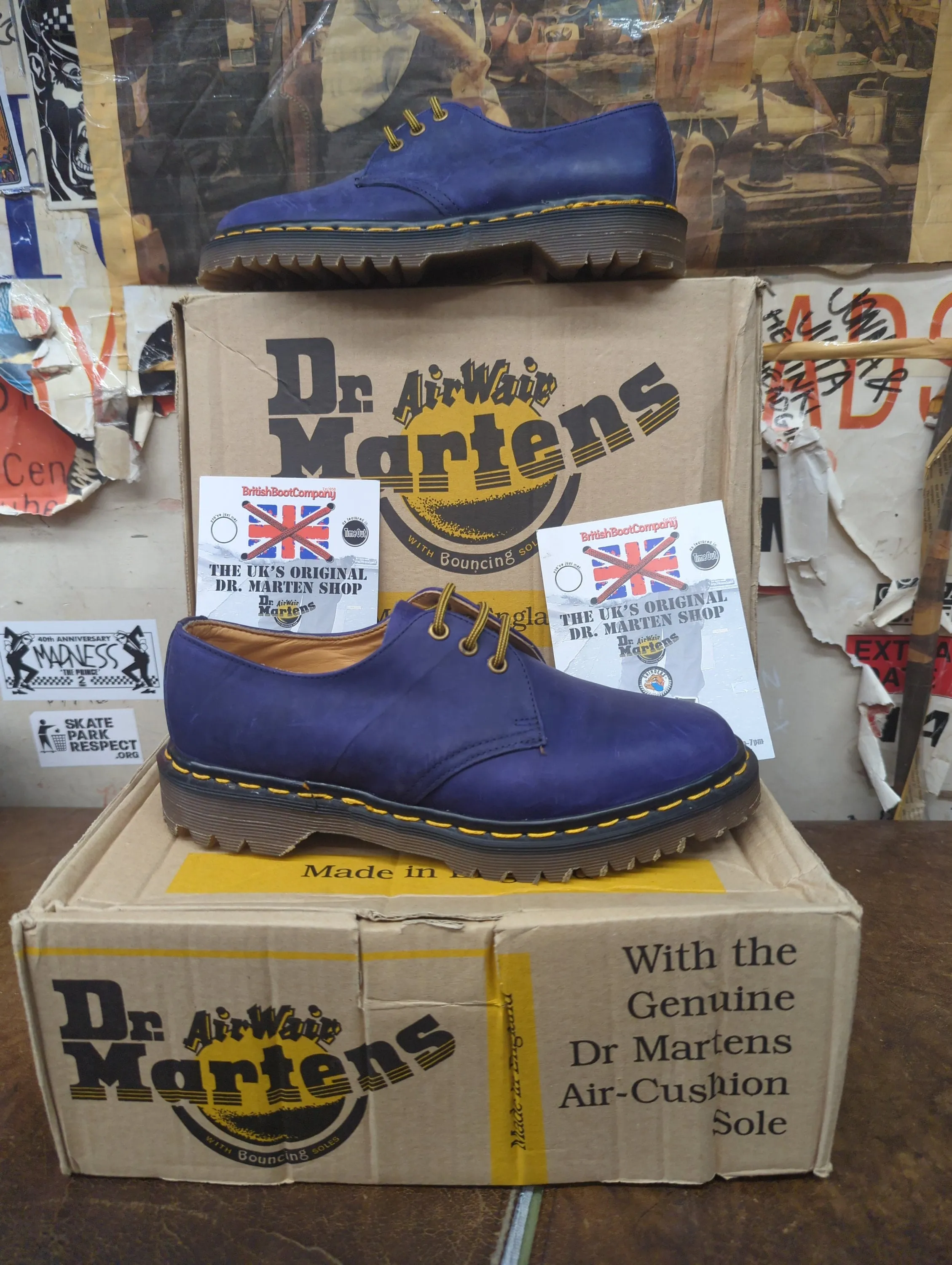 Dr Martens 1461 Purple Waxy Made in England Size 6