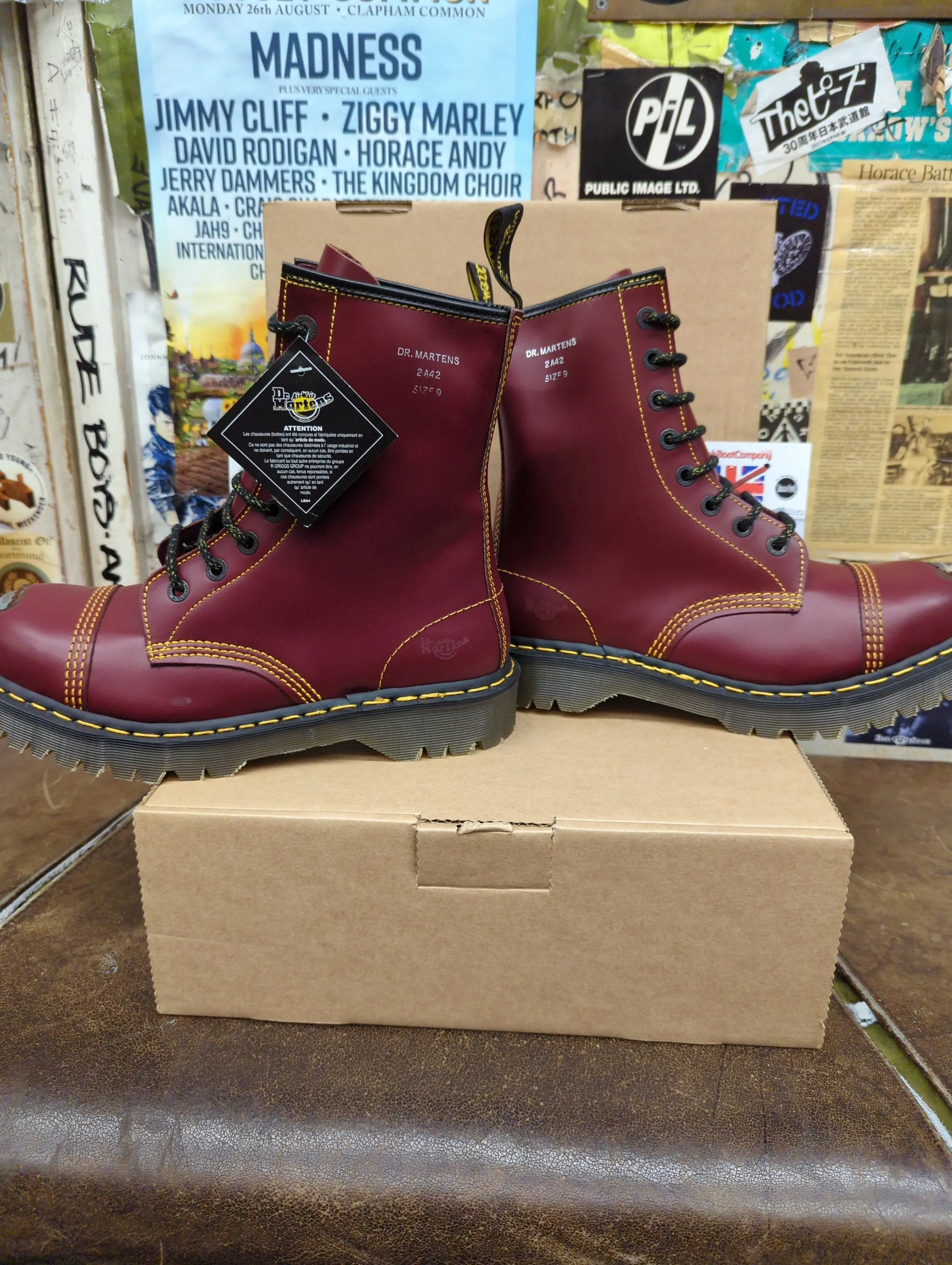 Dr Martens 2A42 Cherry 8 Hole Made in England Sizes 7 & 11