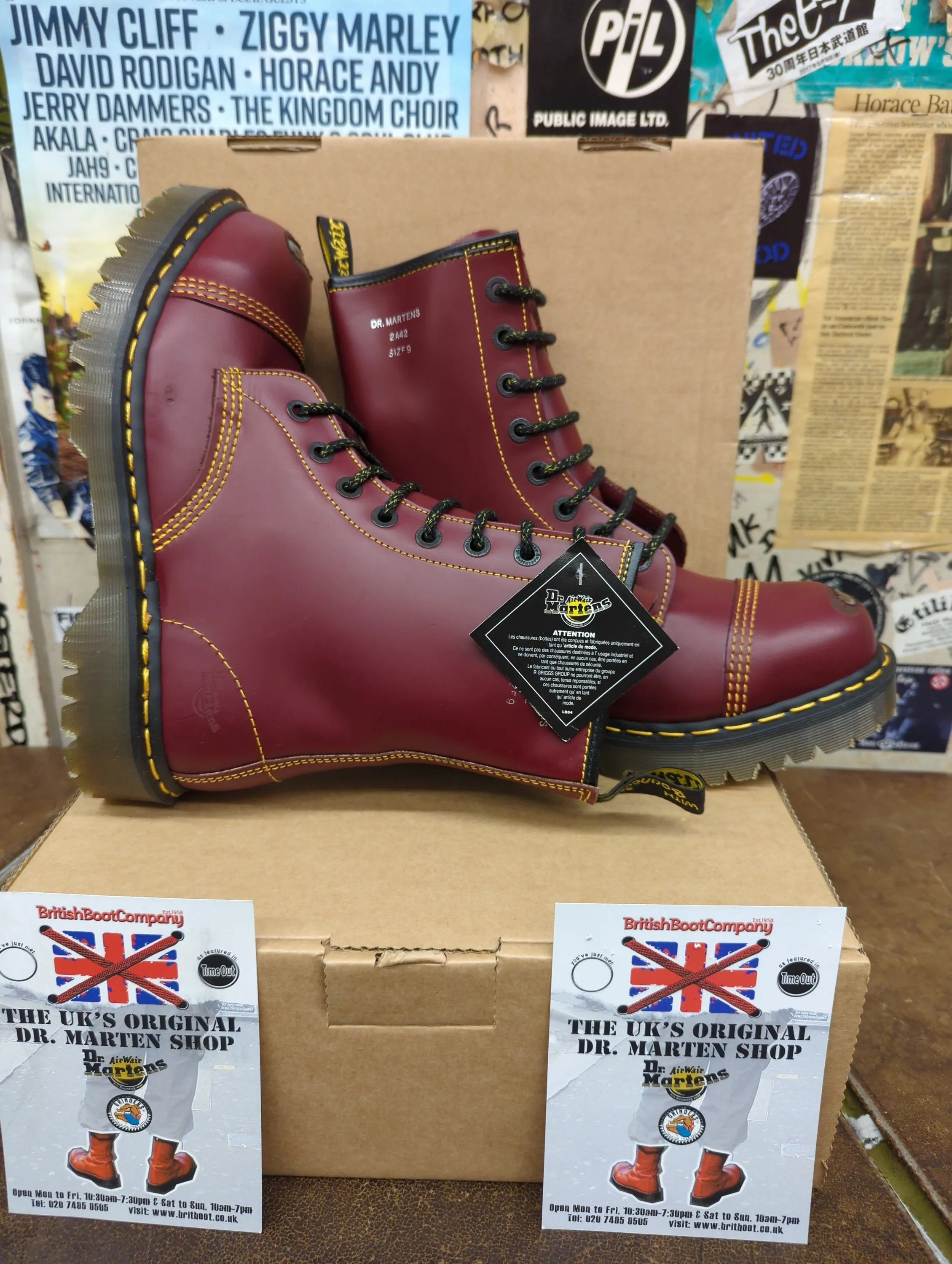 Dr Martens 2A42 Cherry 8 Hole Made in England Sizes 7 & 11