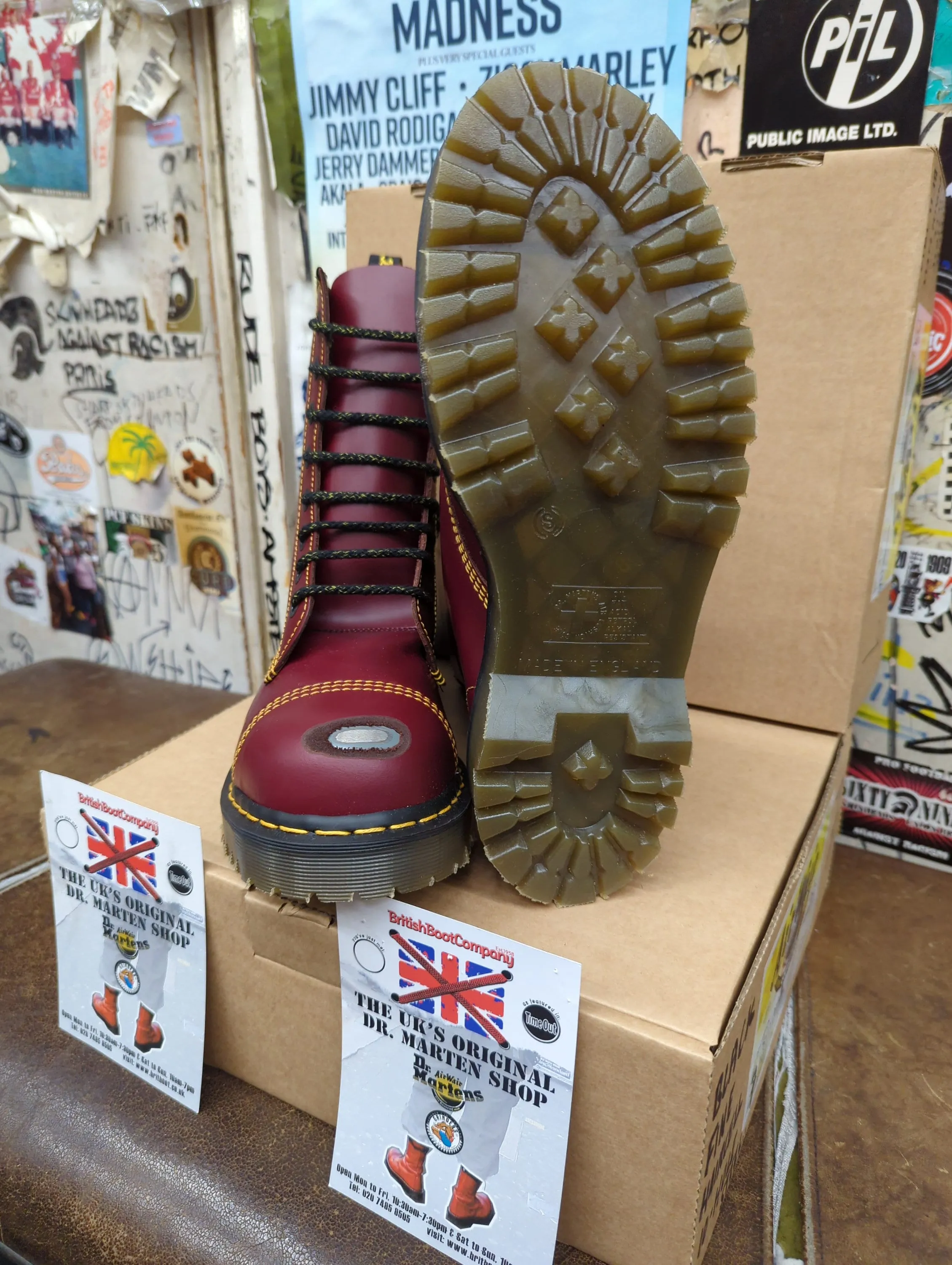 Dr Martens 2A42 Cherry 8 Hole Made in England Sizes 7 & 11