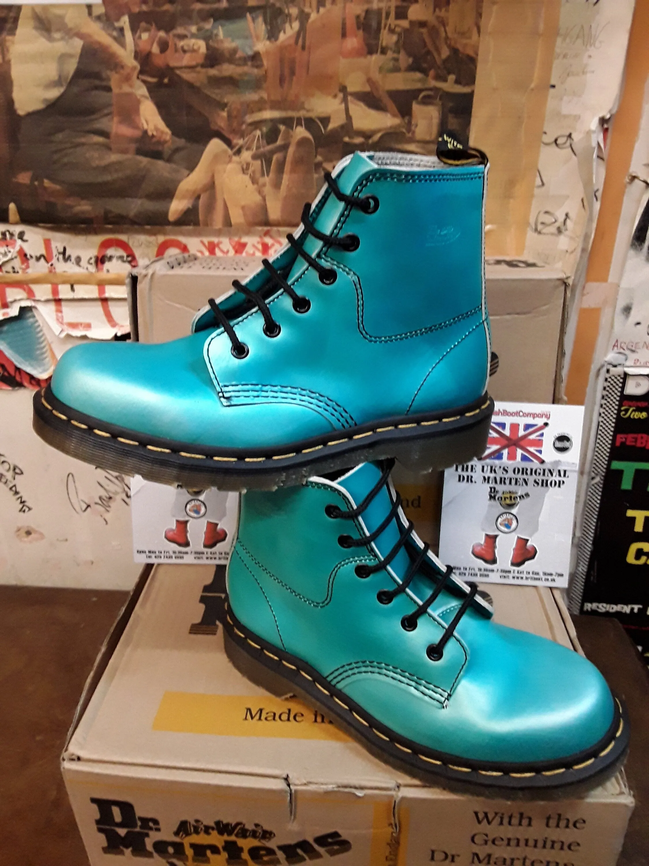 Dr Martens 8175 Azure Blue Leather Made in England Size 5