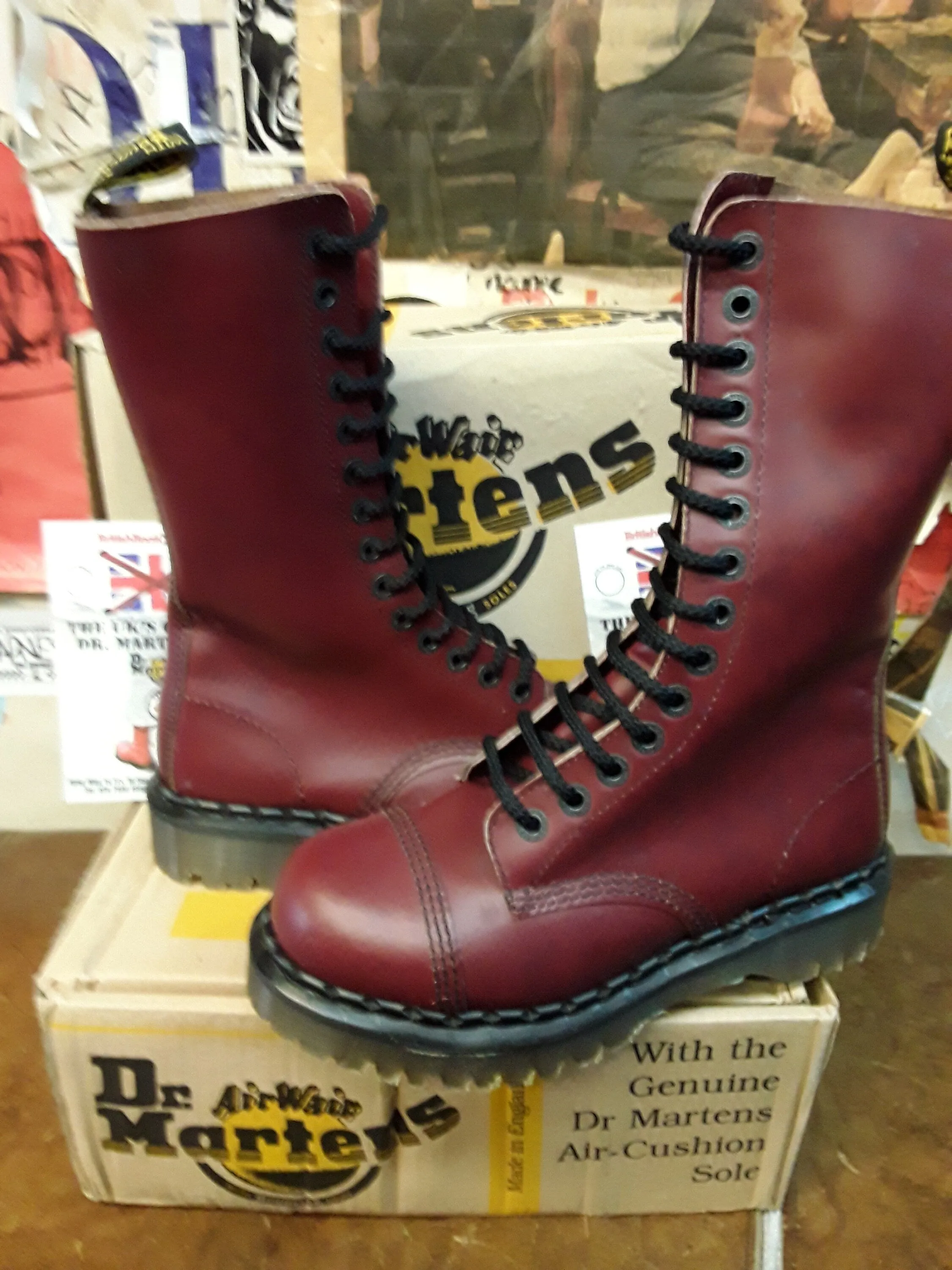 Dr Martens 9623 Cherry 14 Hole Made in England Size 6