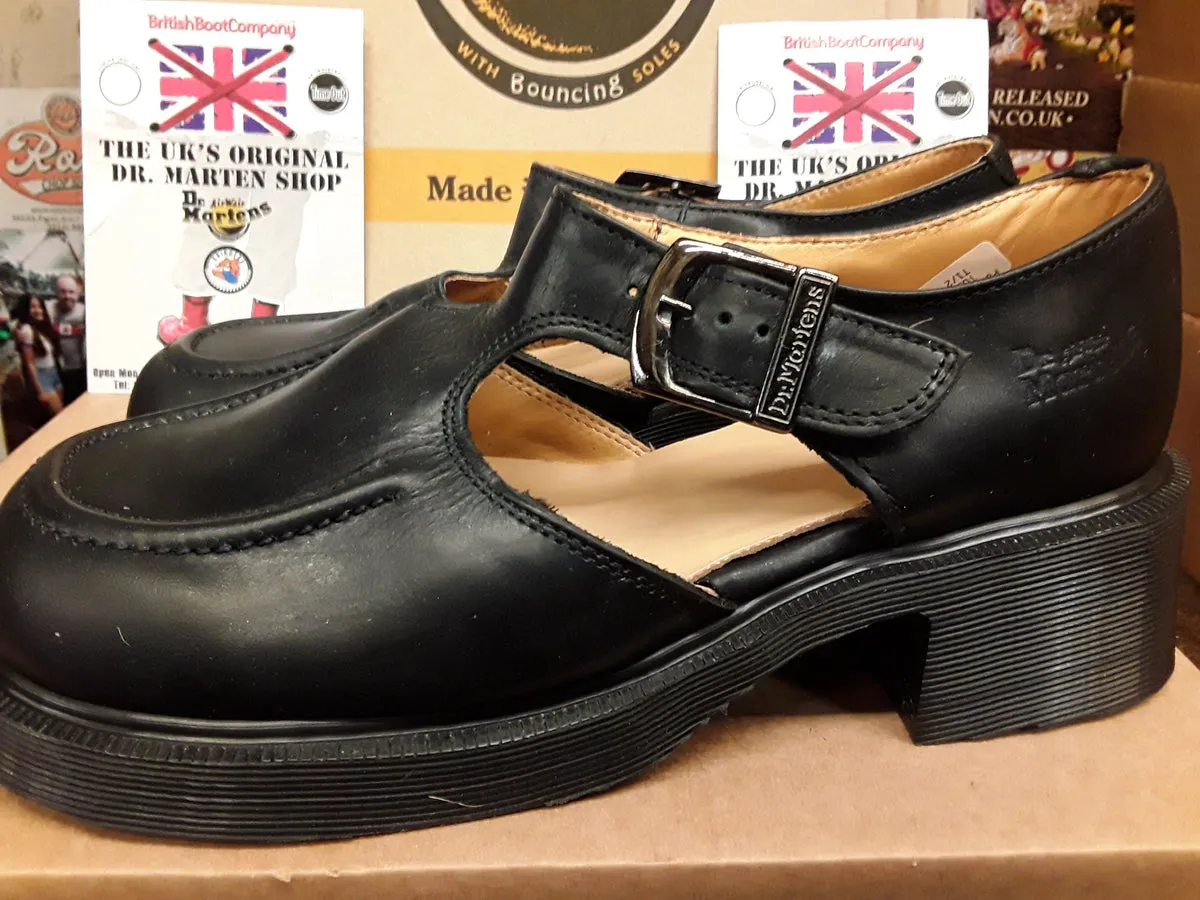 DR Martens Black waxy Heeled Mary Janes/ T Bars,  Made in England,  Various sizes