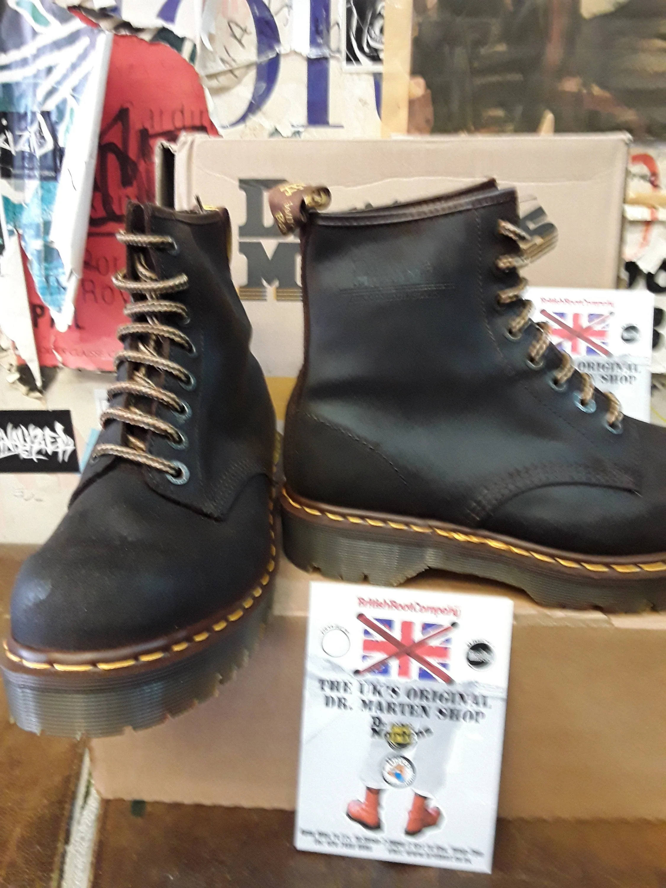 Dr Martens Chocolate Commando Waxy Suede 8 hole , 8338z , Bex sole. Made in England, SIZES available 4-12(vintage stock)