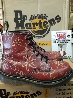 Dr Martens Vintage Terracotta Mistle flowers 6 hole,  Made in England Size 4