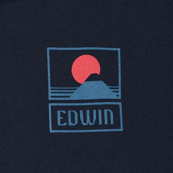 Edwin Sunset On Mt Fuji Hoodie Navy