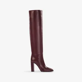 ELSA BOOT 110 mm Dark chocolate brown nappa leather knee boot