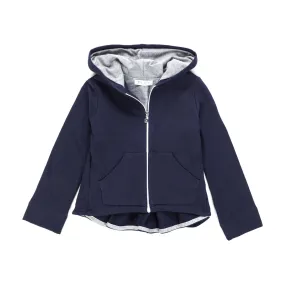 Elsy Little Girl Blue Zip Up Hoodie