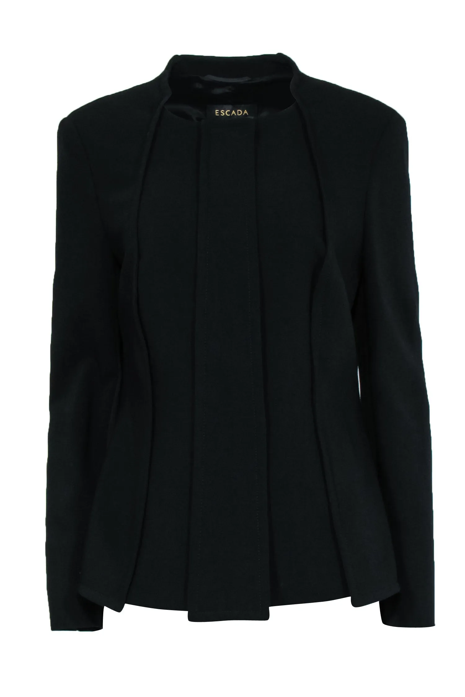 Escada - Black Wool Zipper Front Jacket Sz 12