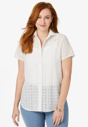 Eyelet Short Sleeve Shirt