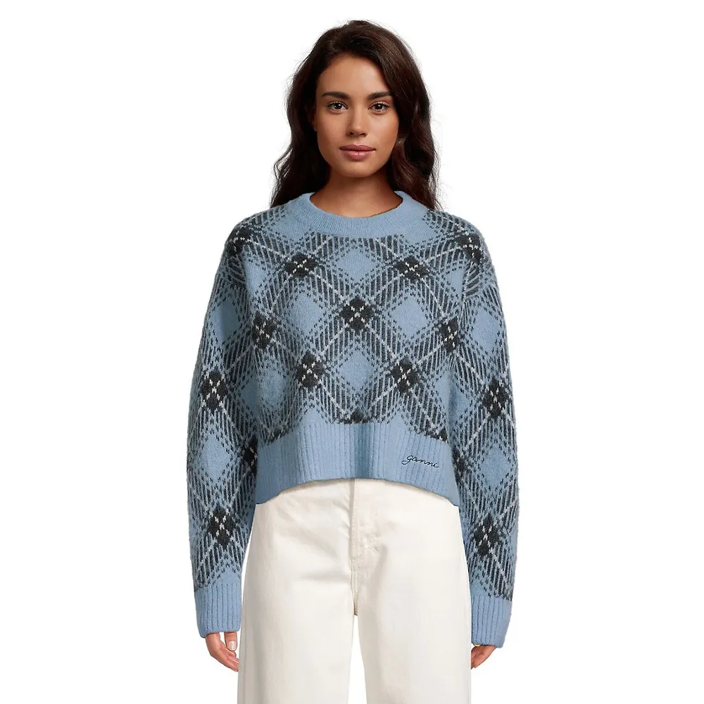 GANNI Oversized Wool-Blend Pullover