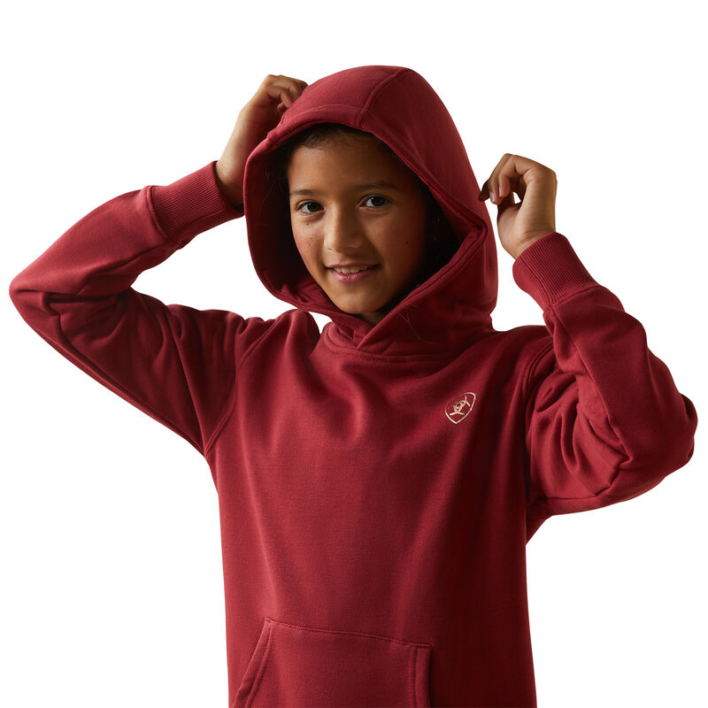 Girl's R.E.A.L. Arm Logo Hoodie in Red