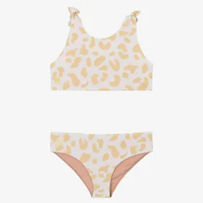 Girls Ivory & Yellow Bow Bikini (UPF40+)