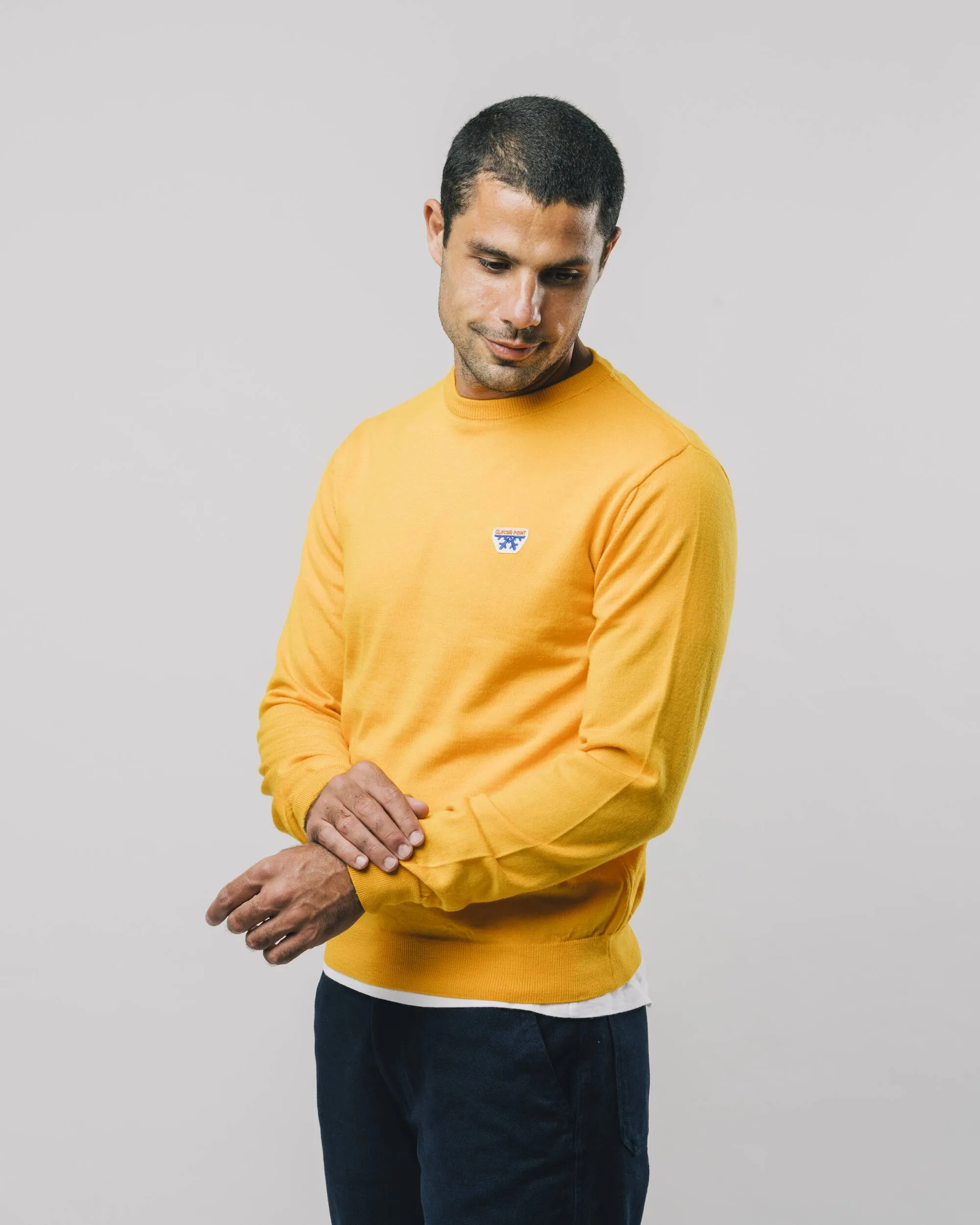 Glacier Point Saffron Pullover - Mulesing-free Merino Wool - Brava Fabrics