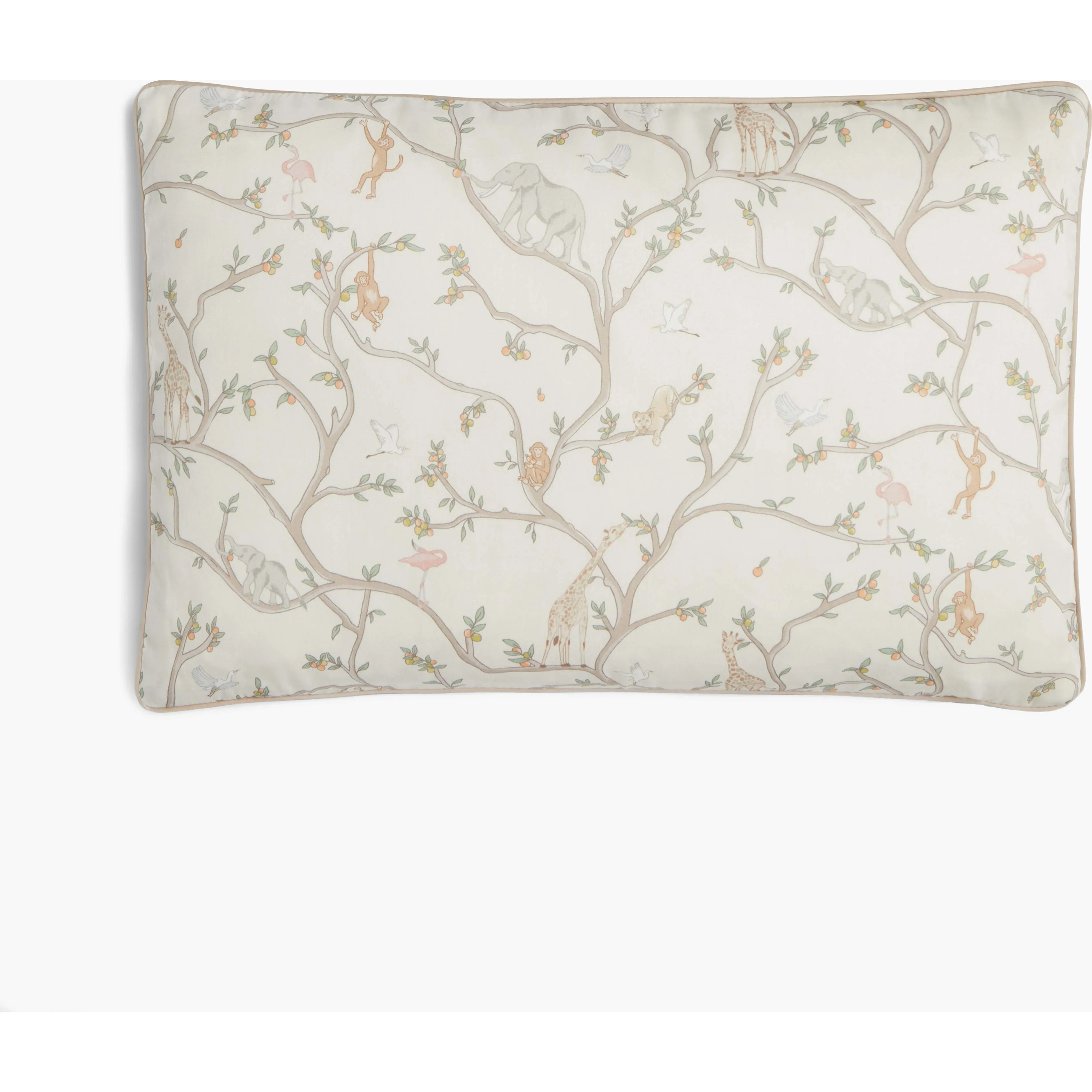 Gooselings Animal Parade Print Toddler Pillow, Ivory