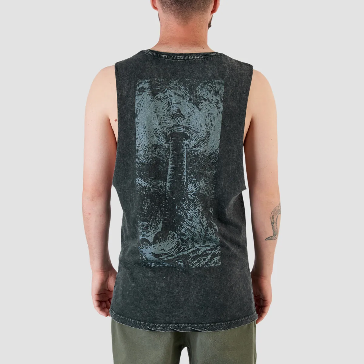 Heathen Lighthouse Vest Stonewash Black