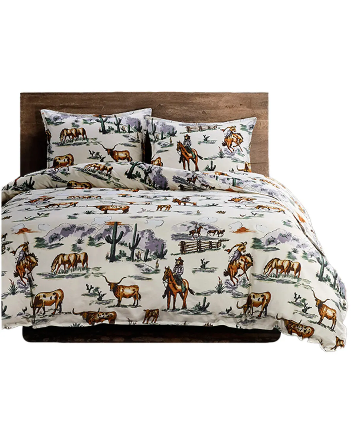 HiEnd Accents 3pc Ranch Life Reversible Duvet Cover Bedding Set - Super Queen