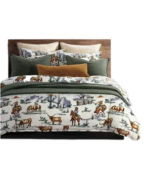 HiEnd Accents 3pc Ranch Life Reversible Duvet Cover Bedding Set - Super Queen