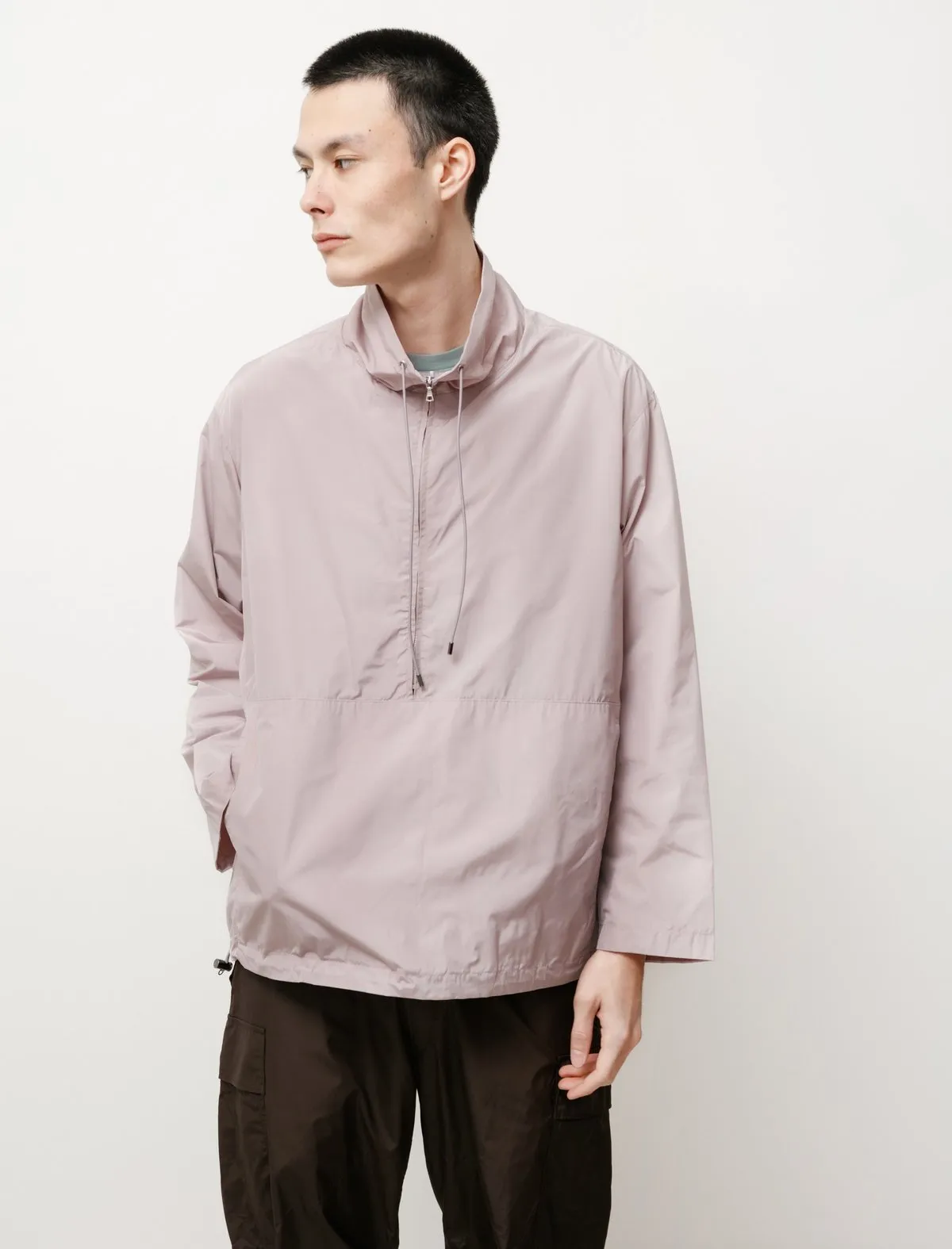 High Count Light Nylon Half Zip pullover - Light Purple