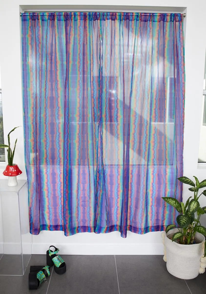 Hypnotic Mist Printed Curtains-