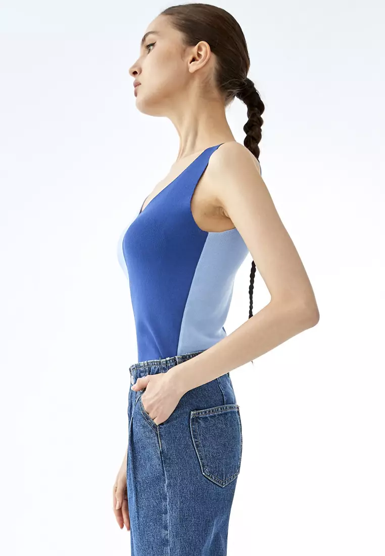 iROO Colour Block Knit Tank Top