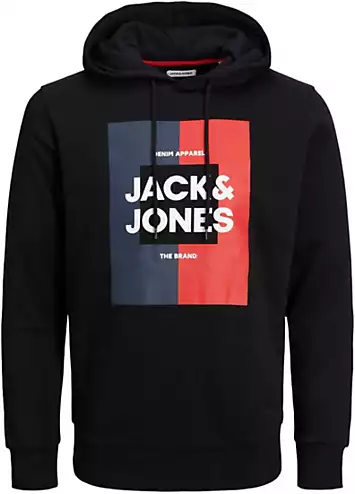 Jack & Jones Logo Print Hoodie | Grattan