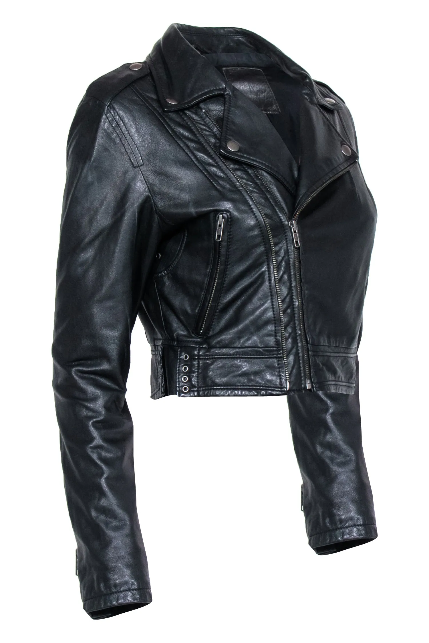 Joie - Black Leather Moto Jacket Sz M