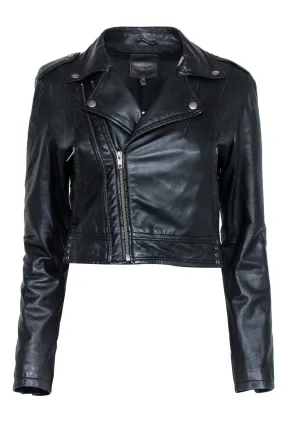 Joie - Black Leather Moto Jacket Sz M