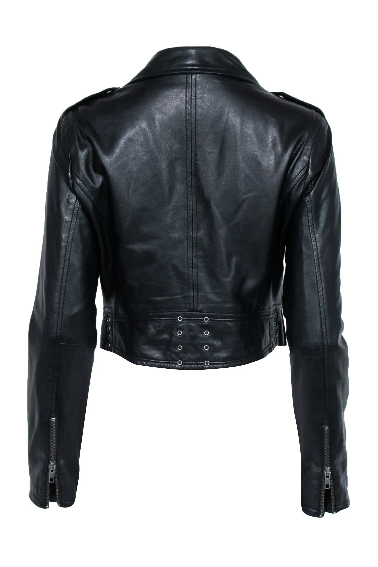 Joie - Black Leather Moto Jacket Sz M