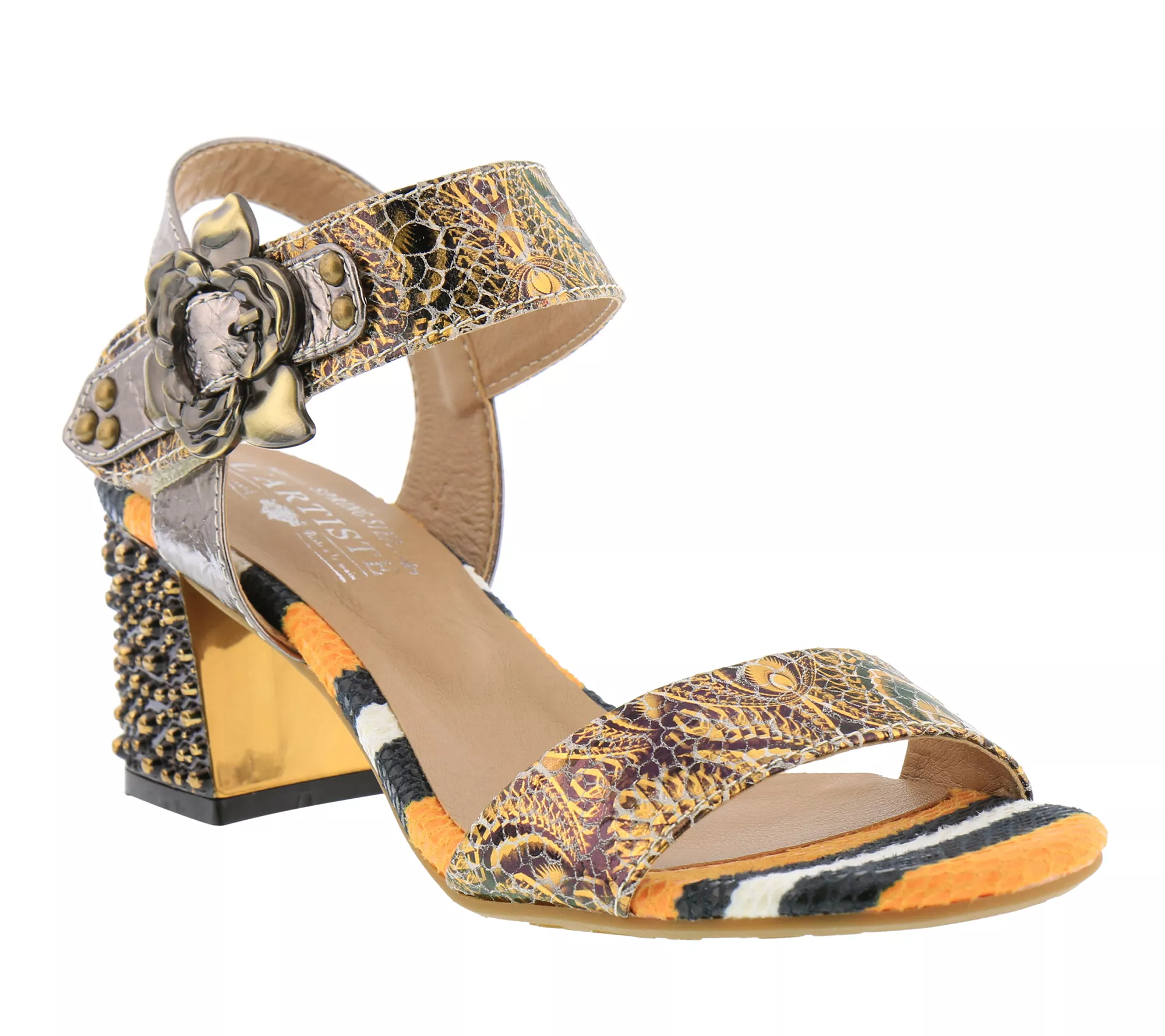 L'Artiste by Spring Step Leather Heeled Sandals - Solia