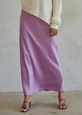 Lavella Satin Maxi Skirt - Lavender