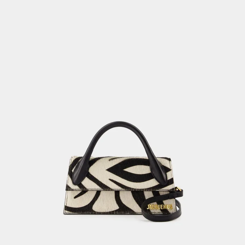 Le Chiquito Long Crossbody - Jacquemus - Leather - Black/White