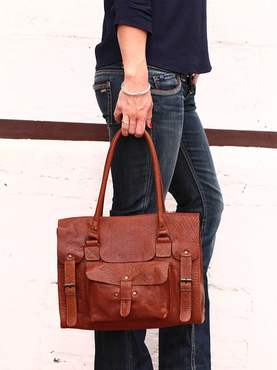 leather shoulder bag for woman Brown - LeRive Gauche - M Light Brown | PAUL MARIUS