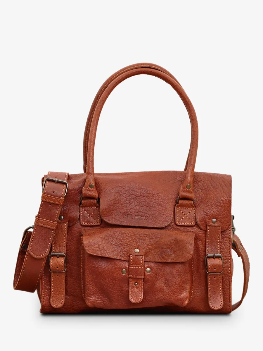 leather shoulder bag for woman Brown - LeRive Gauche - M Light Brown | PAUL MARIUS