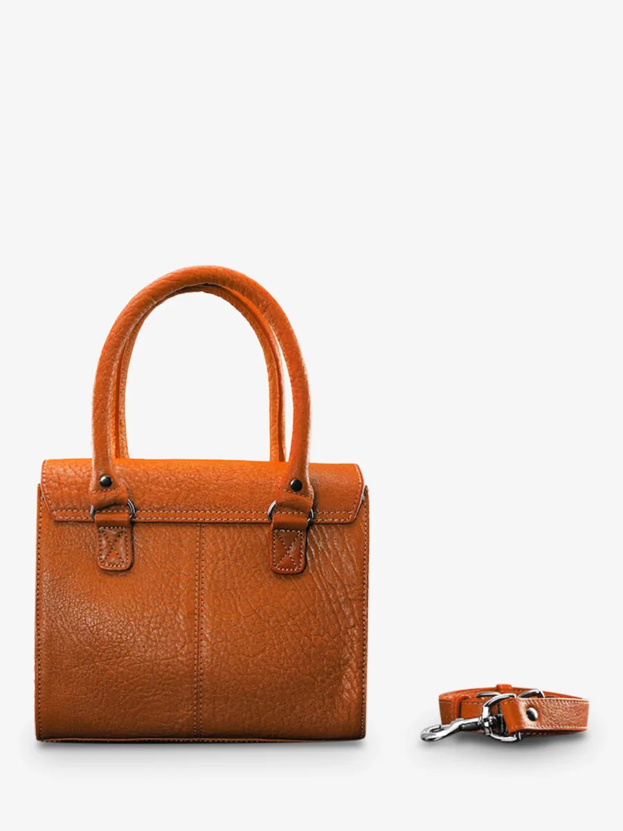 leather shoulder bag for woman Orange - LeRive Gauche S Grand Prix Tangerine | PAUL MARIUS