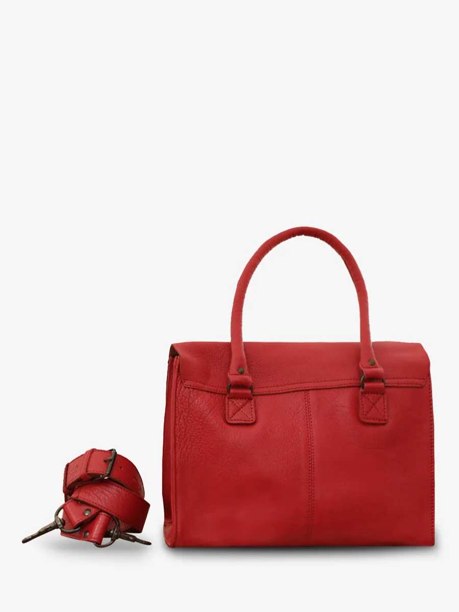 leather shoulder bag for woman Red - LeRive Gauche - M Carmine Red | PAUL MARIUS