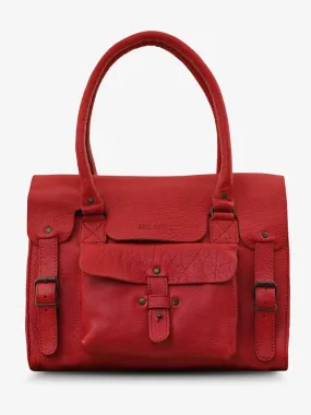 leather shoulder bag for woman Red - LeRive Gauche - M Carmine Red | PAUL MARIUS