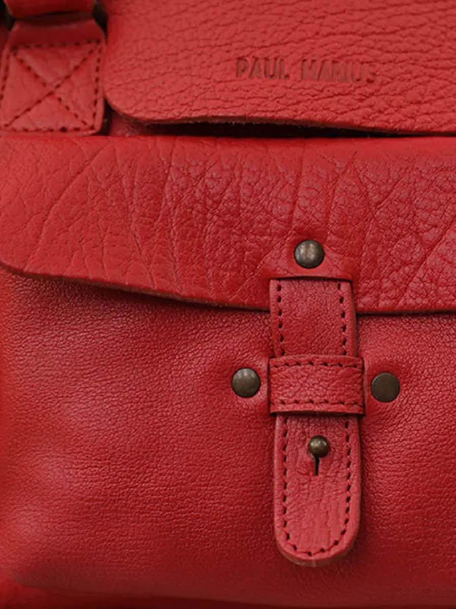 leather shoulder bag for woman Red - LeRive Gauche - M Carmine Red | PAUL MARIUS