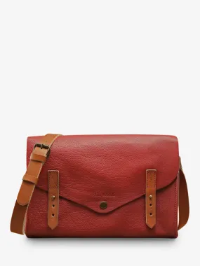 leather woman shoulder bag Red - L'Indispensable Carmine Red | PAUL MARIUS