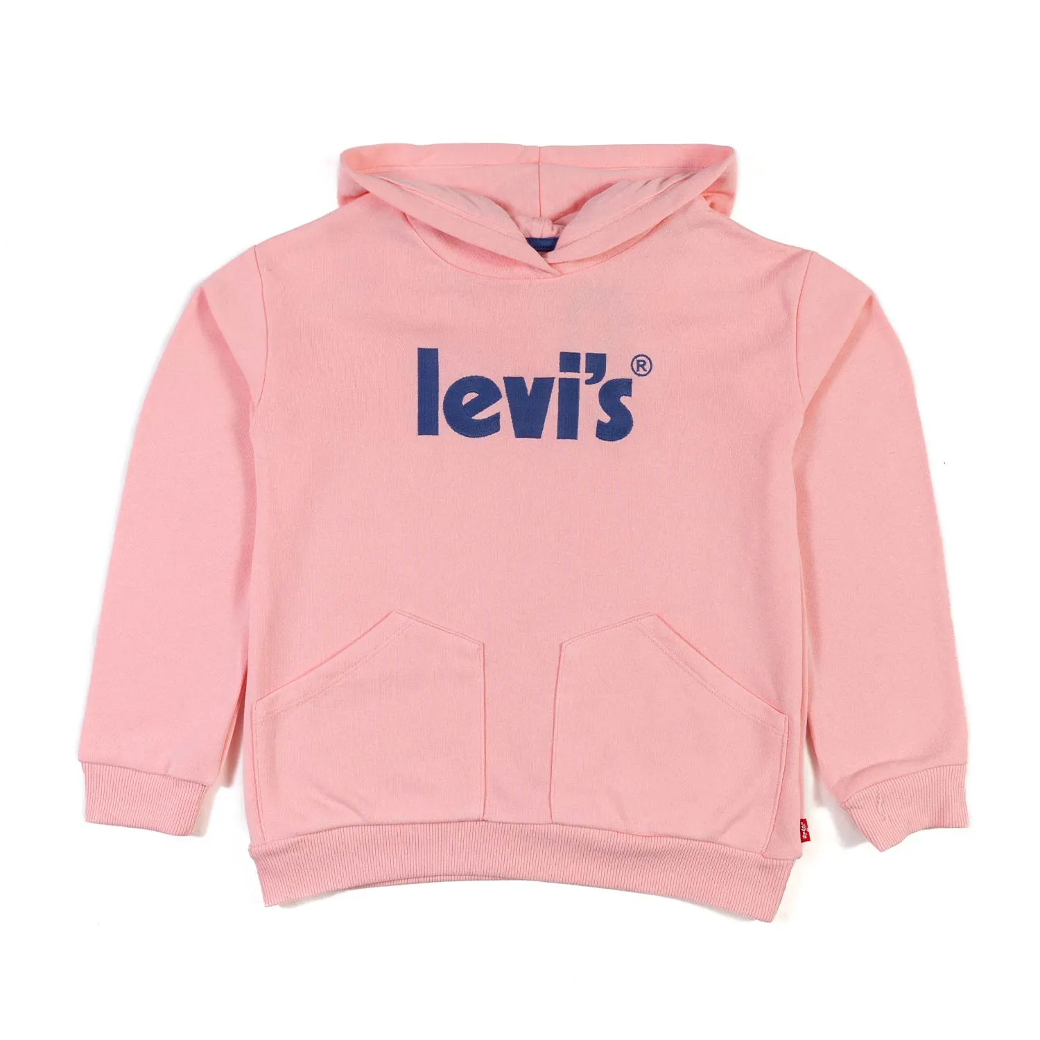 Levi's Pink Hoodie With Blue Logo For Girls