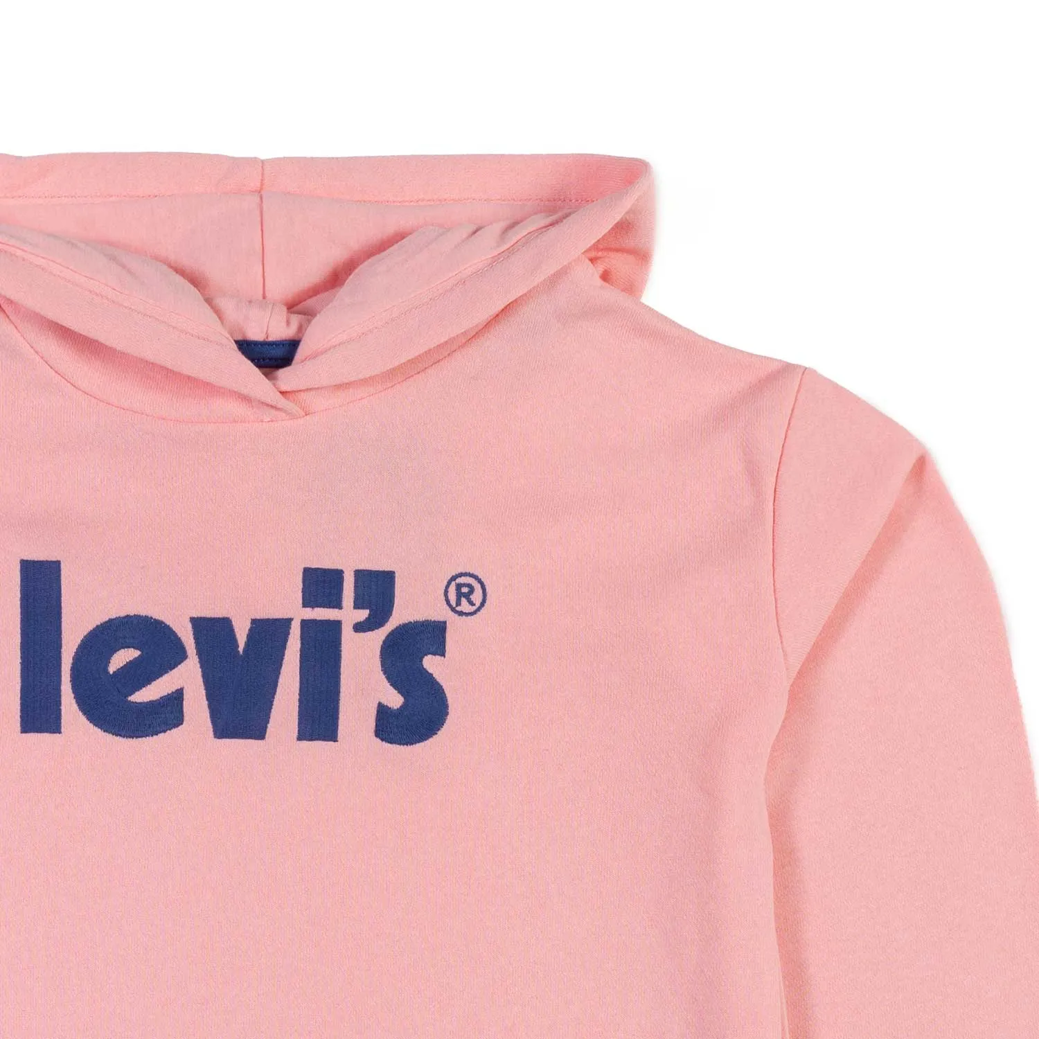 Levi's Pink Hoodie With Blue Logo For Girls