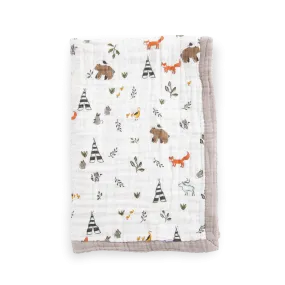 Little Unicorn Cotton Muslin Baby Quilt - Forest Friends