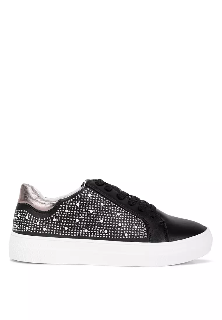 London Rag Black Rhinestone Sneakers