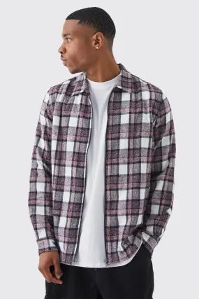 Longsleeve Flannel Zip Shirt Jacket